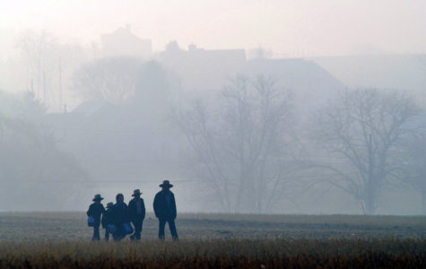 NICKEL MINES, PA - APRIL 2: Amish children head to school April 2, 2007 in Nickel Mines, Pennsylvania. The school opened six months from the day, October 2, 2006, that ten of their fellow students were shot, five of whom died, in their old schoolhouse that was a short distance away. (Photo by William Thomas Cain/Getty Images)