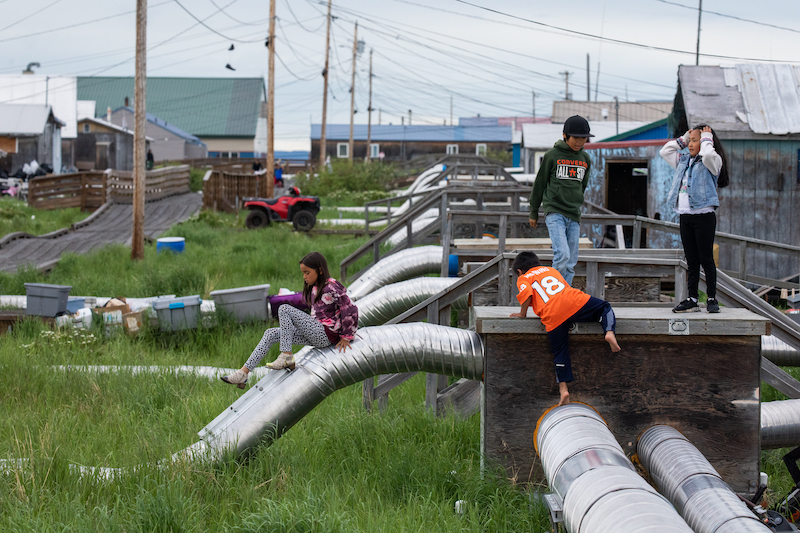 In Selawik, water and sewage lines were built aboveground